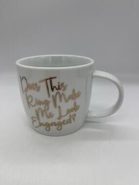 Mud Pie Ceramic Engaged Mug Cup Ring